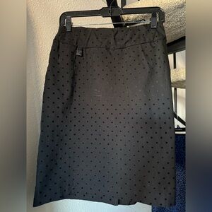 Black Flocked Polka Dot Skirt